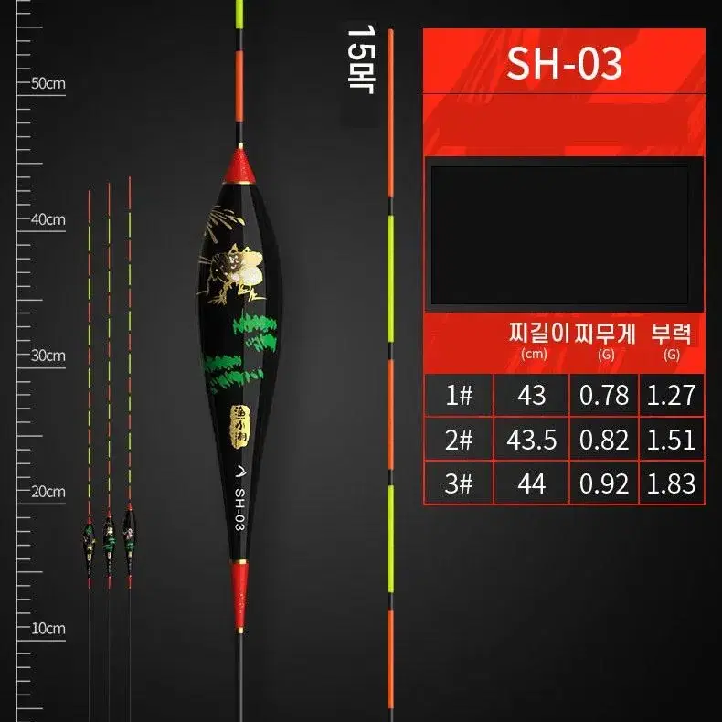 SH-02 부력 1.37-2.25g 낚시찌 세트 올림찌 내림찌