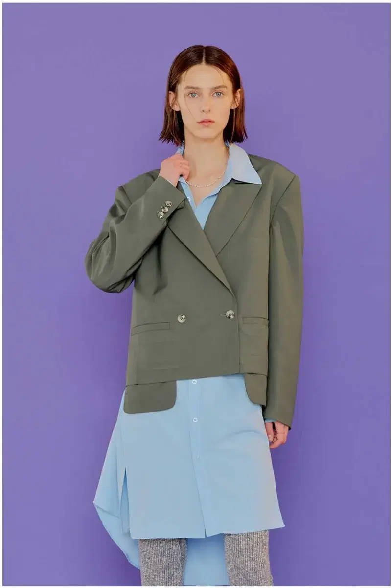 General Idea Overfit Crop Jacket S Khaki Unisex