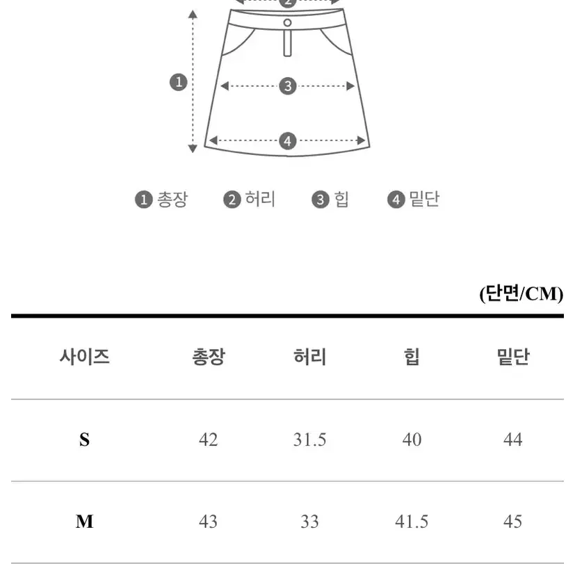 H라인 데님 절개스커트(M)