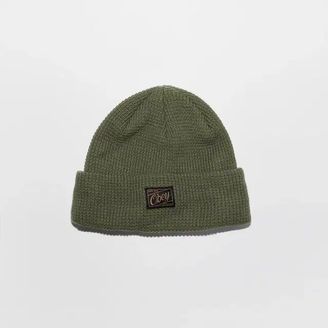 OBEY Label Logo Beanie, OLive