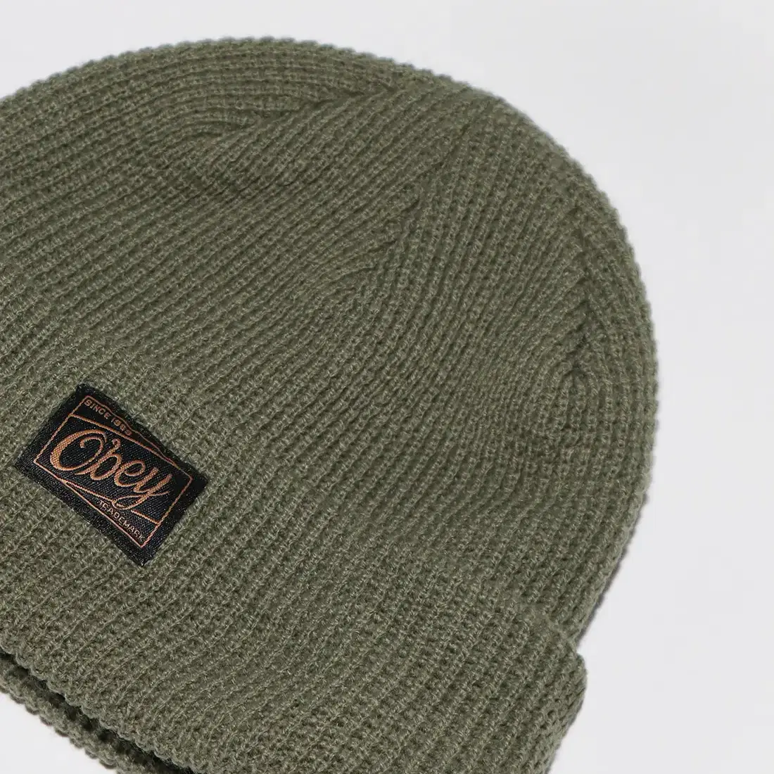 OBEY Label Logo Beanie, OLive