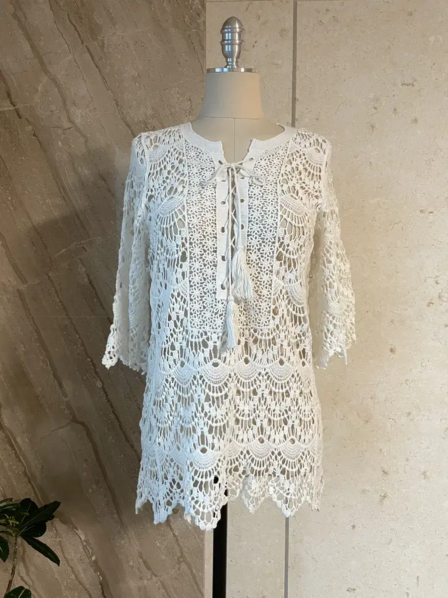 Knitted lace blouse