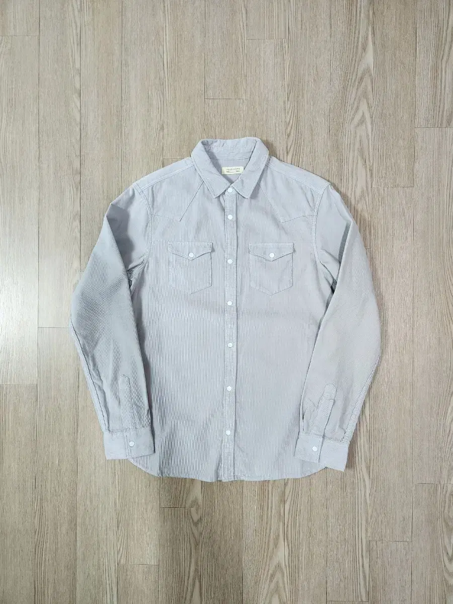 All Saints Light Gray Corduroy Western Shirt