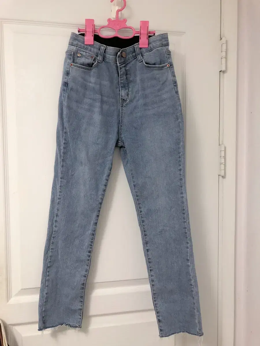 Hidden-banding denim pants size M 