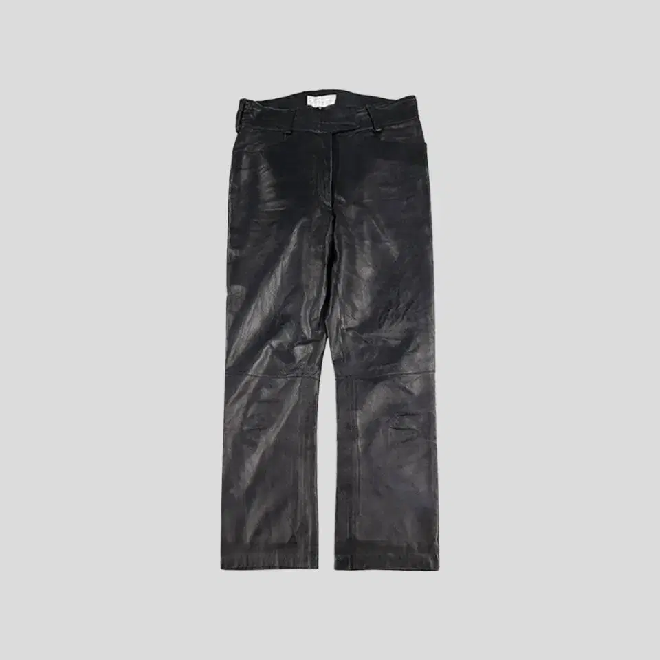 Jowhite yukayo black semi bootcut sheepskin lambskin leather pants leather bar