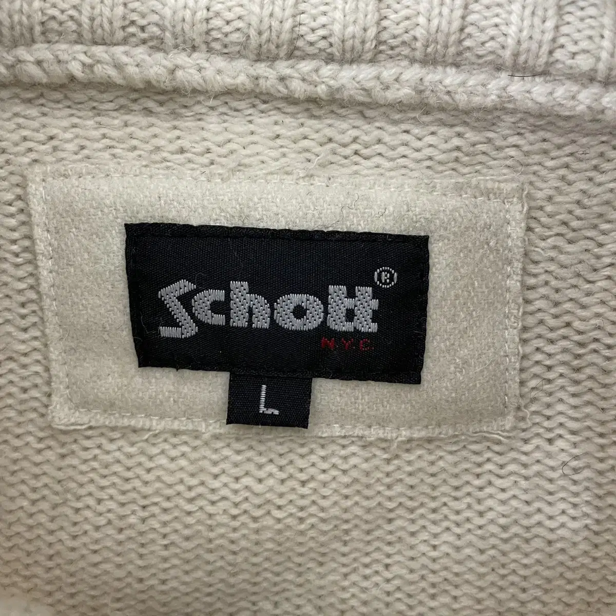 쇼트 schott 빅로고 니트집업