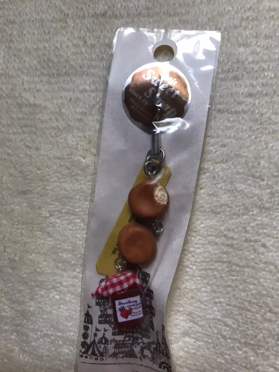 Bon Marmot Strawberry Jam Cell Phone Strap keyring Loop