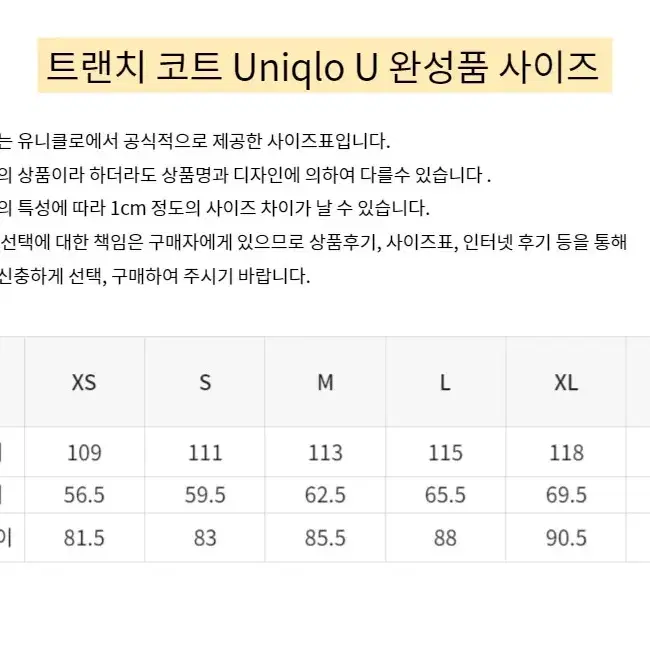 유니클로 U 트렌치코트