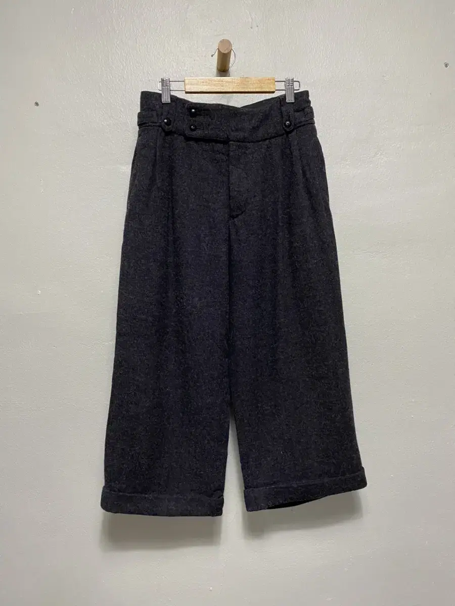 Harbor blue woollen gurkha wide-leg trousers