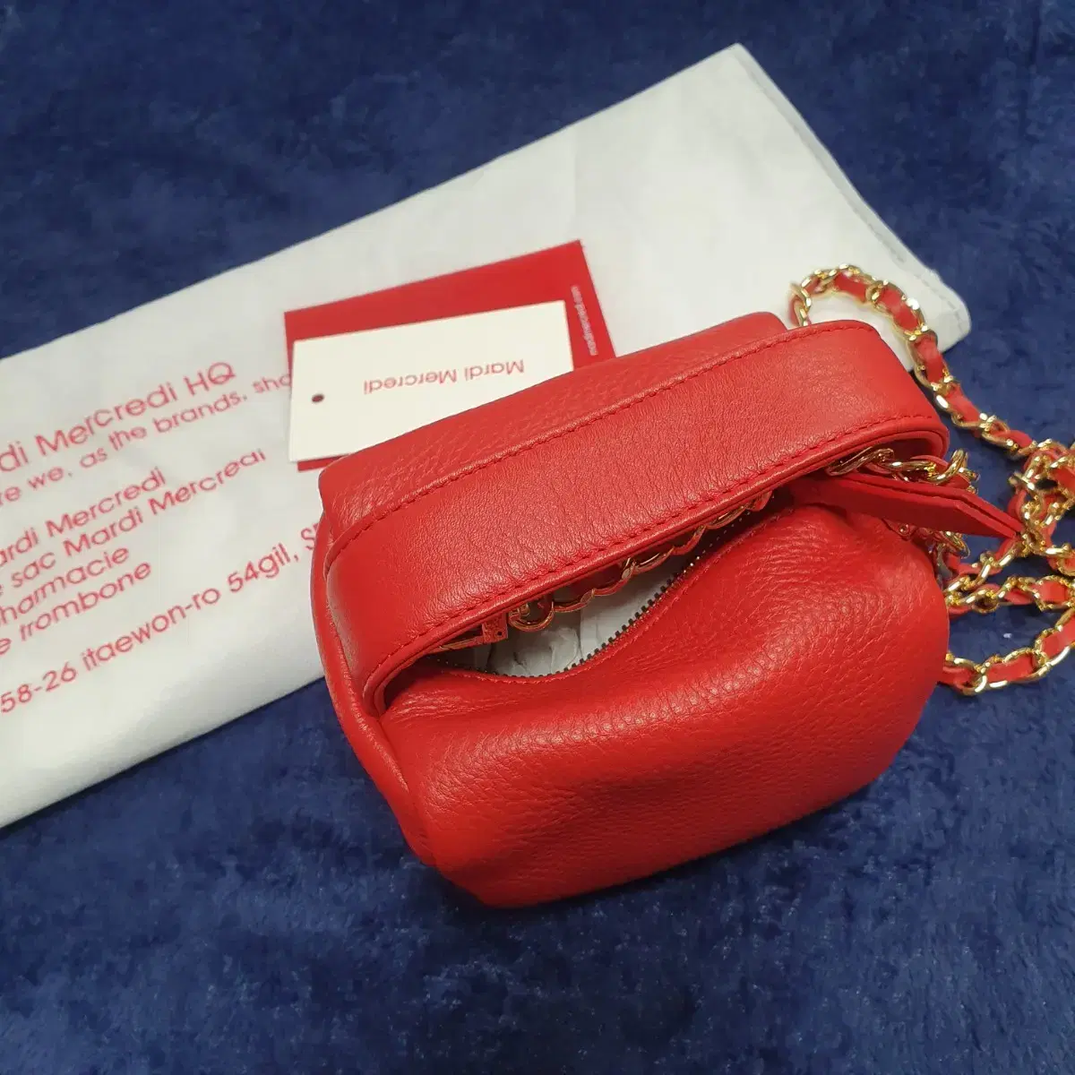 마르디메크르디 미니체인백 PICO CHAIN_RED_ALL LEATHER