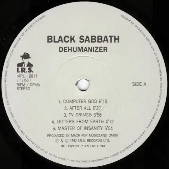 black sabbath lp korea