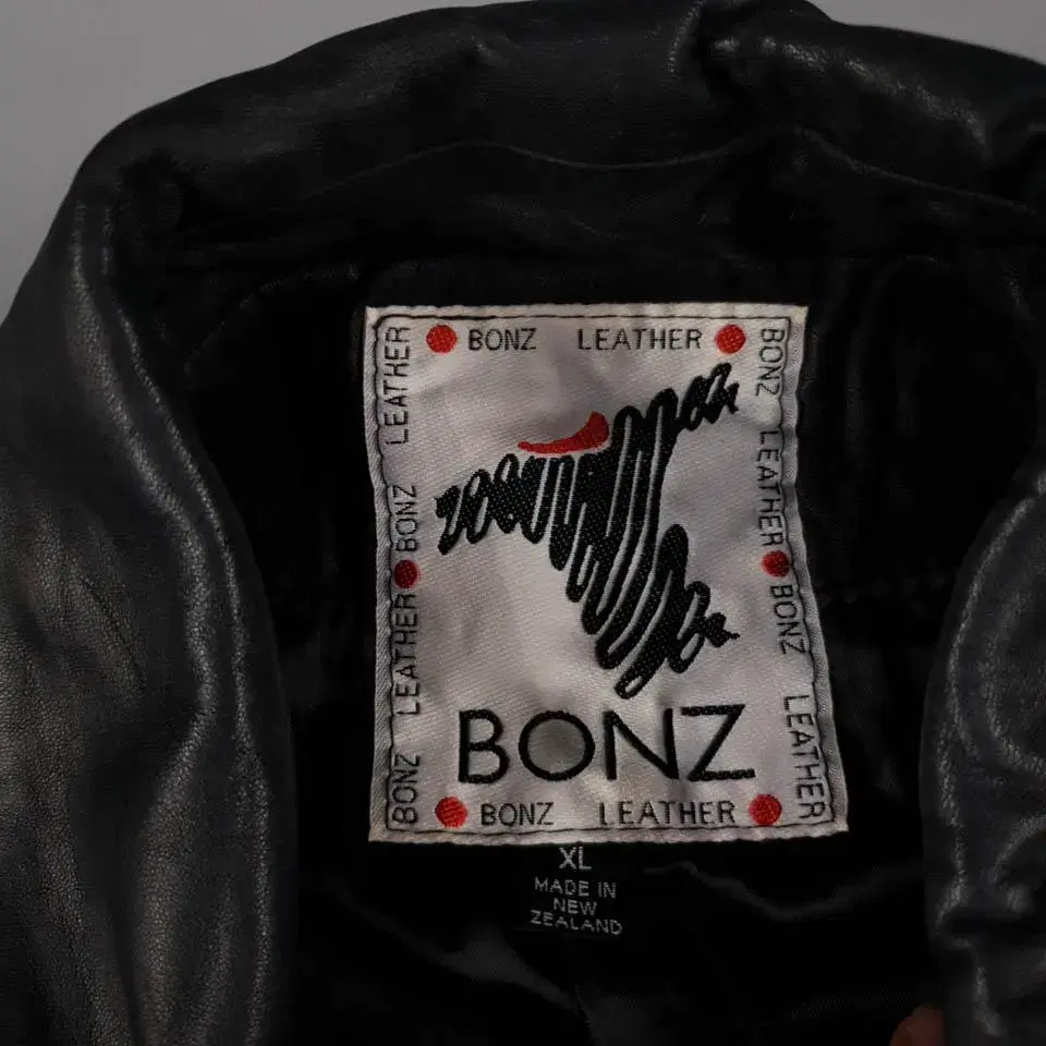 BONZ 본즈 블랙 양가죽 램스킨 카라넥 가죽자켓 레더자켓 MADE IN