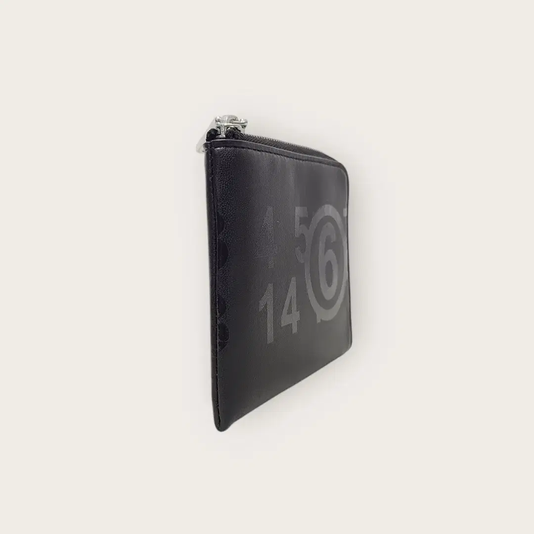 메종마르지엘라 블랙 MM6 로고 코인 지퍼 반지갑