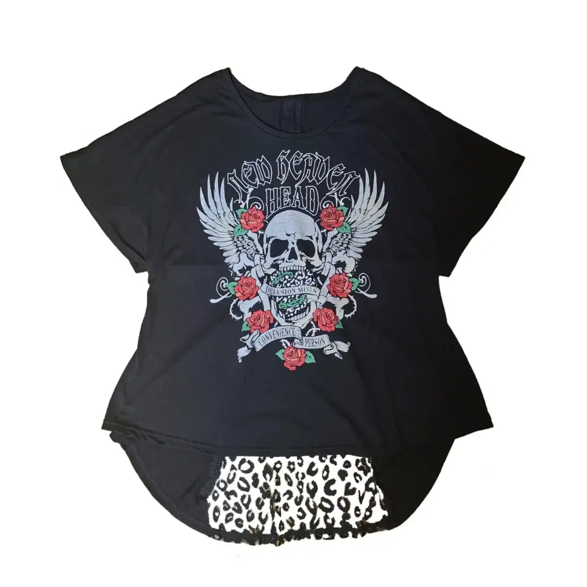 EdHardy print cutout T-shirt 에드하디 티셔츠