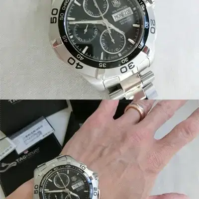 태그호이어 CAF2010 아쿠아레이서 더블 데이트 42MM 블랙 오토메틱