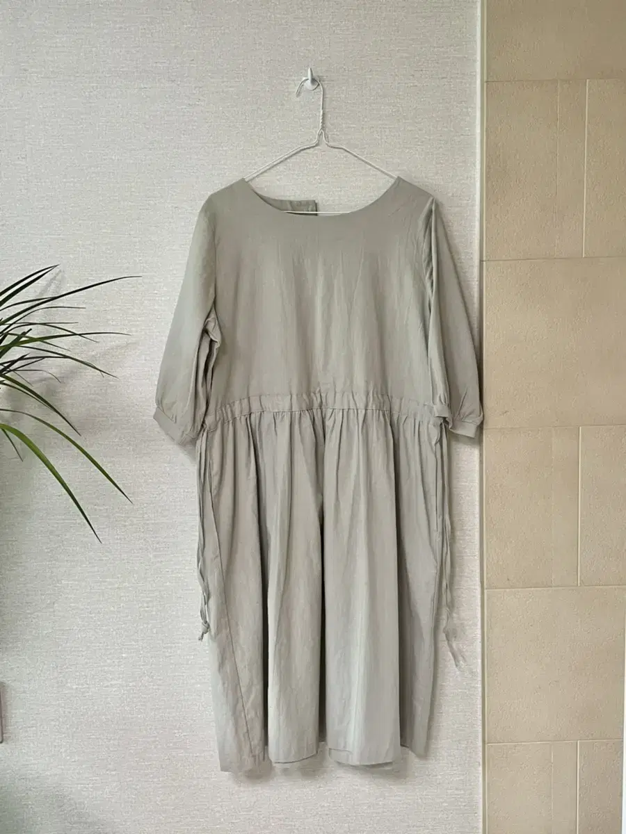 linen gray long one piece