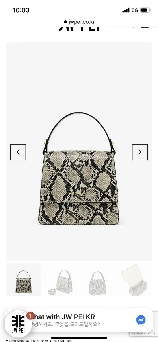 JWPEI the fae snake pattern python handbag