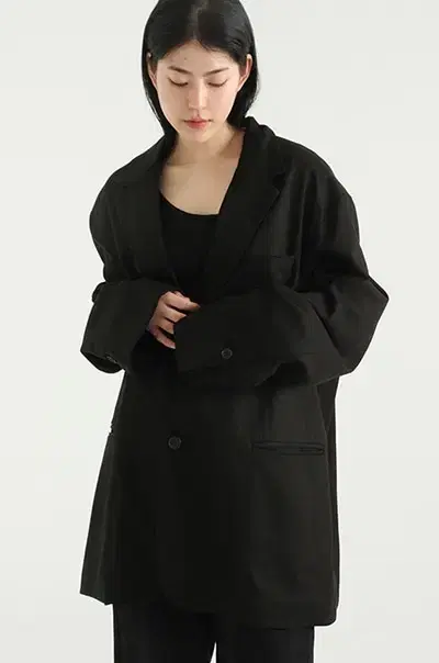 로컬맨션 heavy cotton oversize jacket 오버핏 블랙