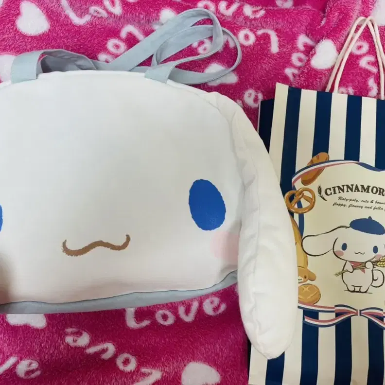 cinnamoroll 머리 모양 캔버스 숄더 가방