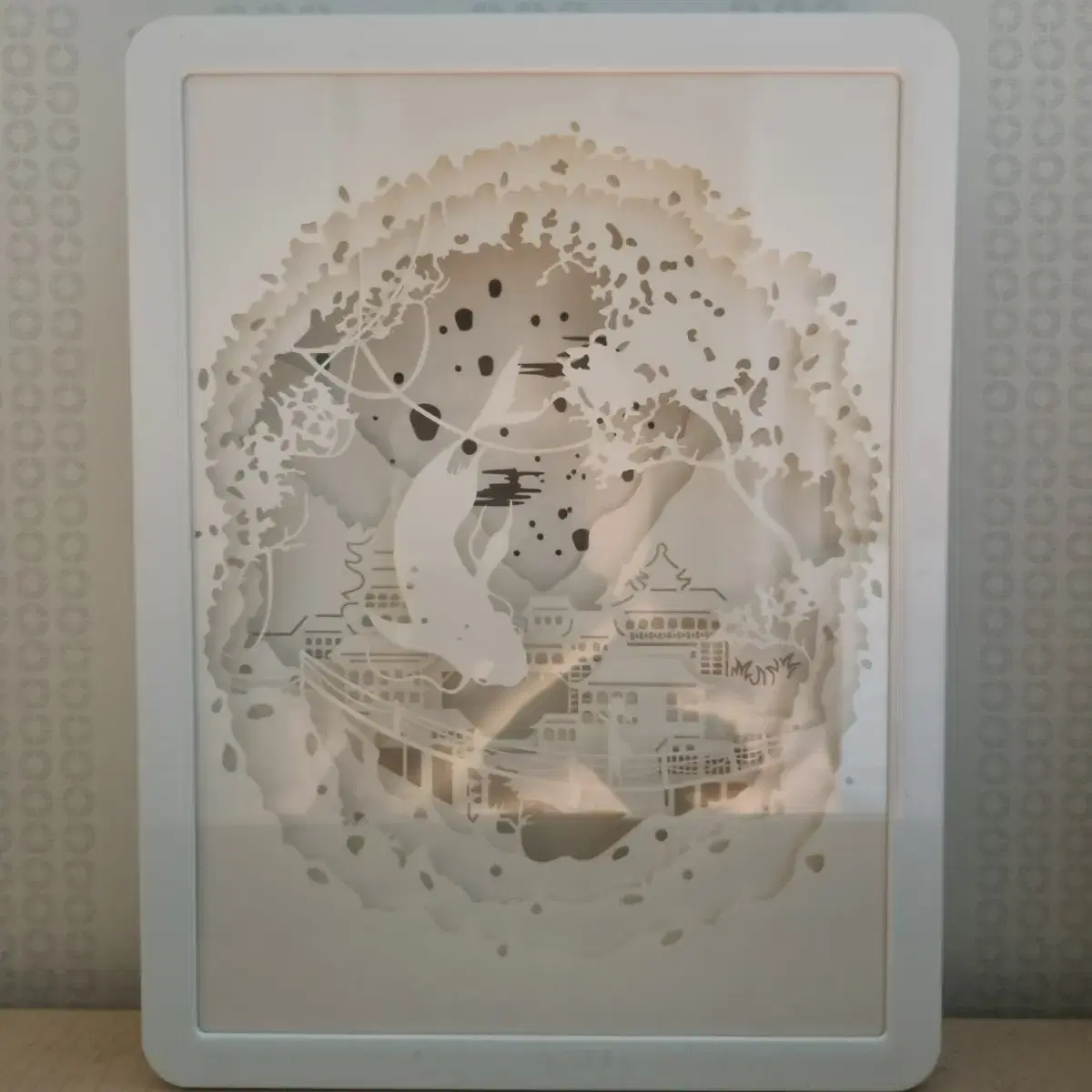 Qishine 3D Papercut 라이트 박스, 종이 조각 라이트 조명