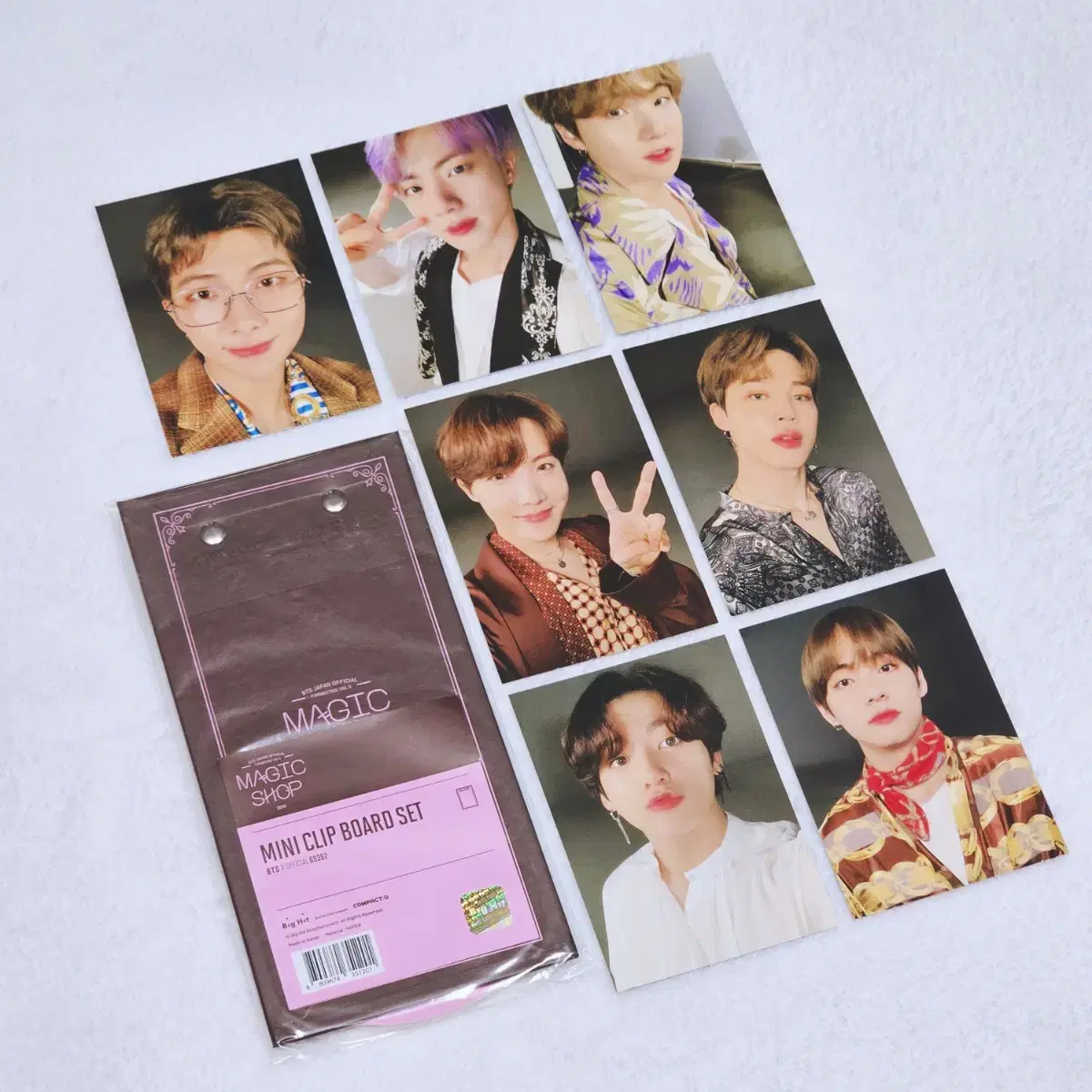 방탄 일본 매직샵 미니 클립보드 포카 일직샵 남준석진윤기호석지민태형정국