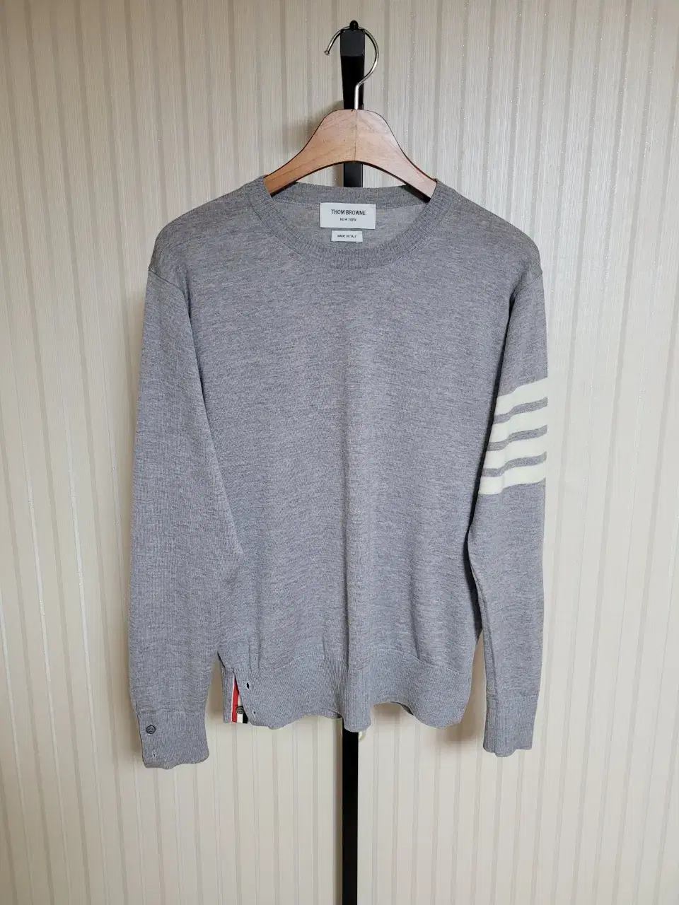 [2] Thom Browne Gray Diagonal Armband Wool Knit 220602