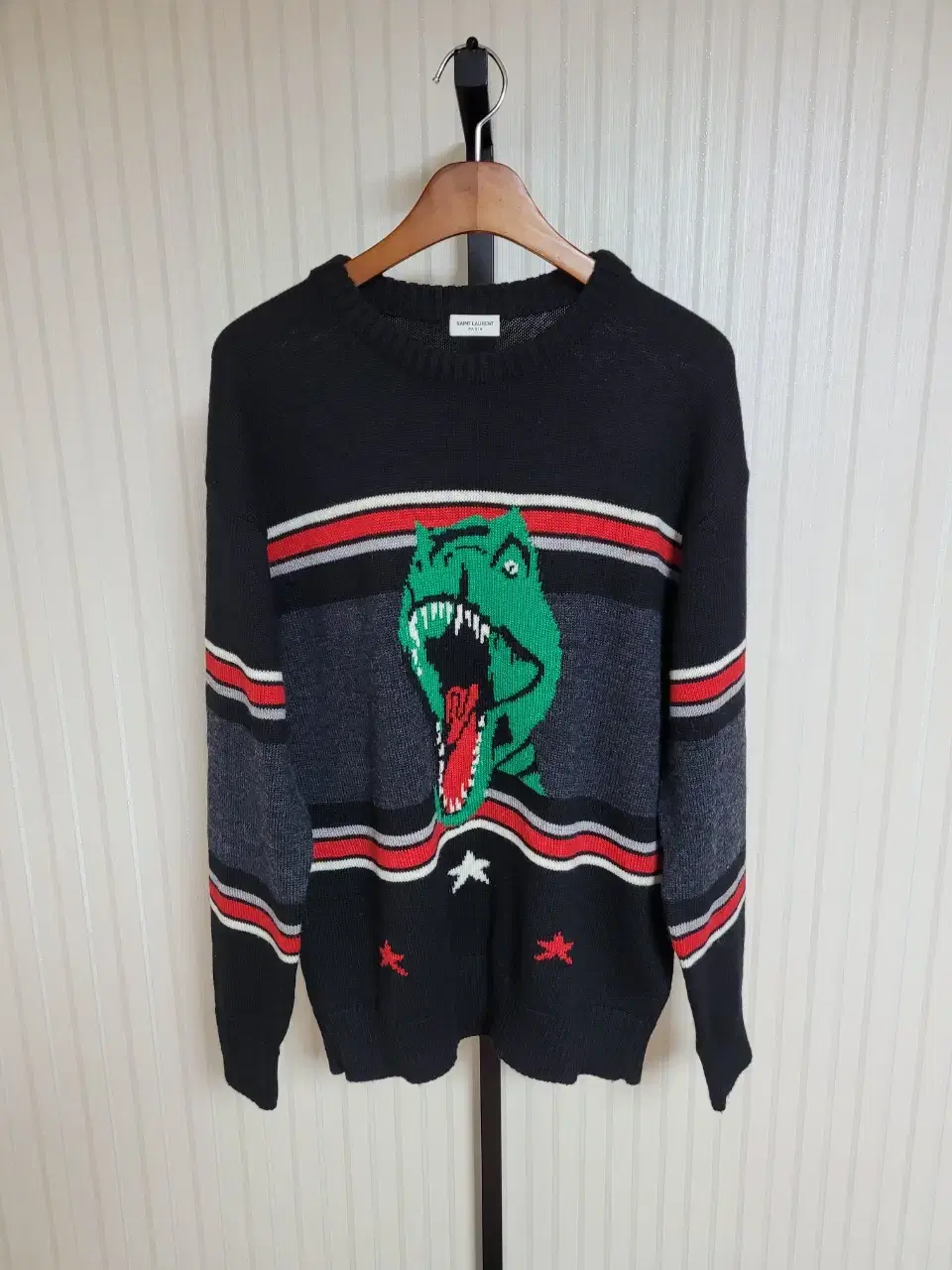 [M] Saint Laurent 17SS Dinosaur Embroidered Knit 411363