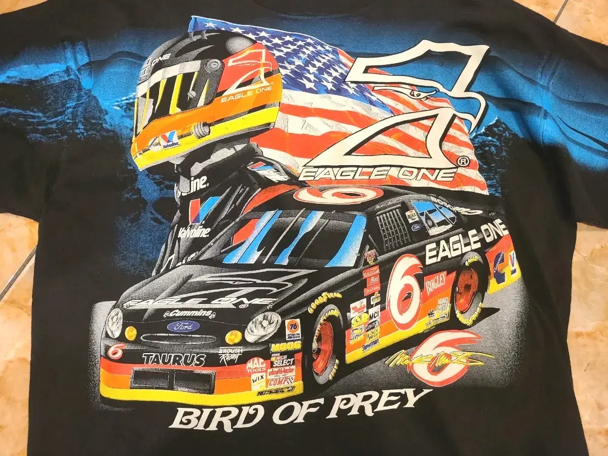 tultex 1998 mark martin bird of prey racing t-shirt