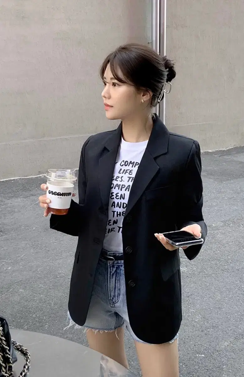 Hawa Semi-Overfit Jacket & Crop Top Set