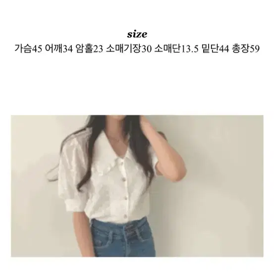 펀칭 레이스 카라 블라우스 아이보리