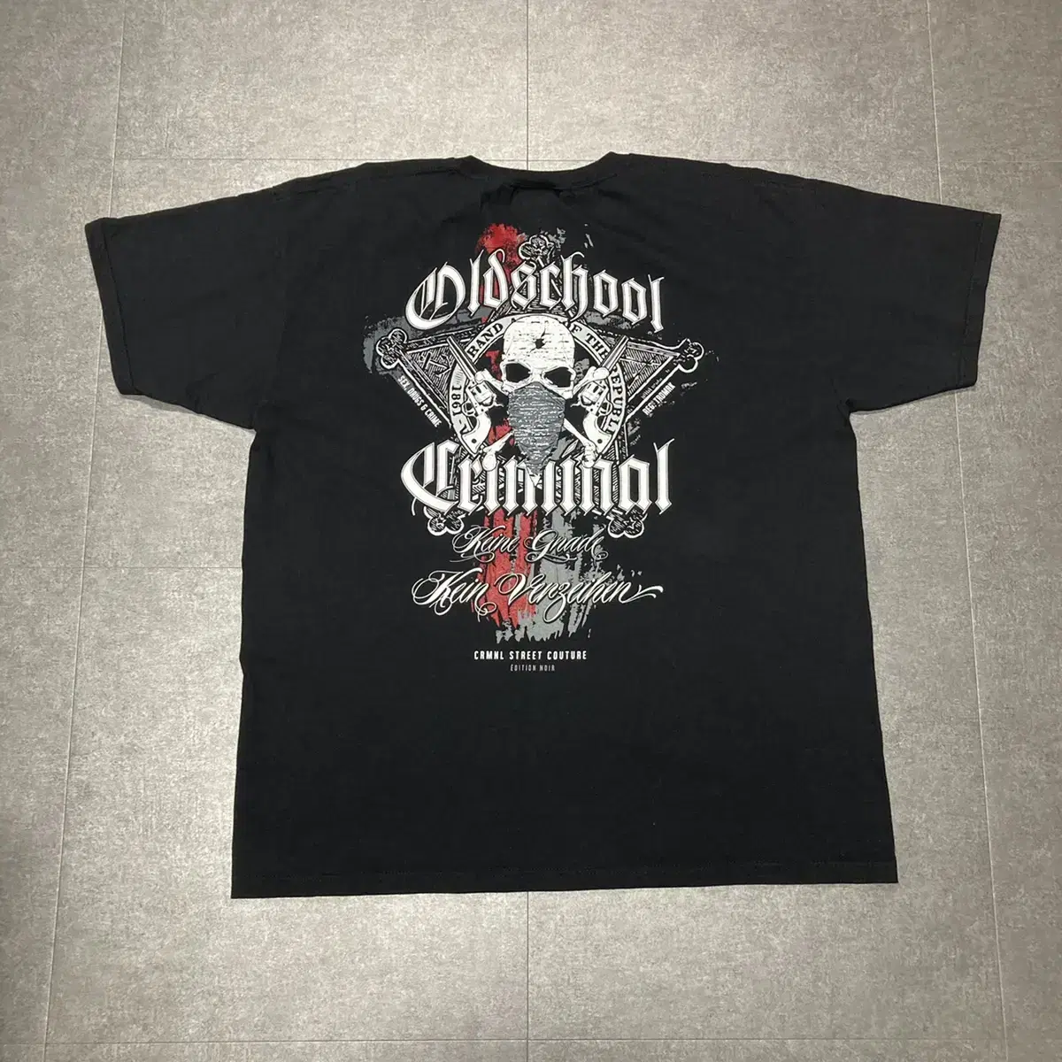 (2XL)Oldschool criminal 해골 반팔티