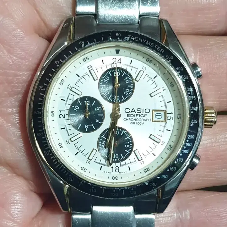 카시오(Casio Edificea)EF-503D-7A 쿼츠 크로노그래프