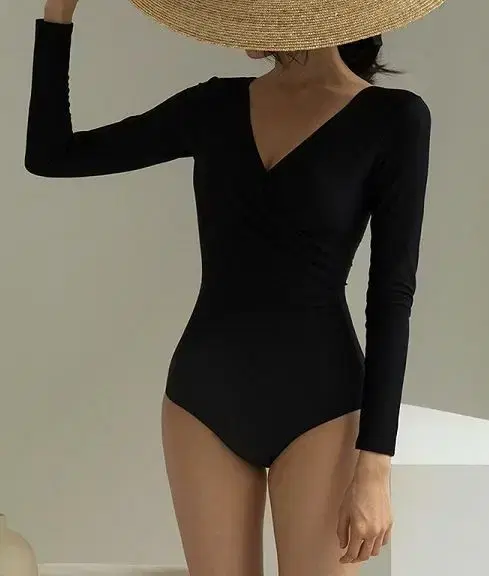 [NEW]Long Sleeve Black Monokini Rashguard Pregnant Maternity Shot