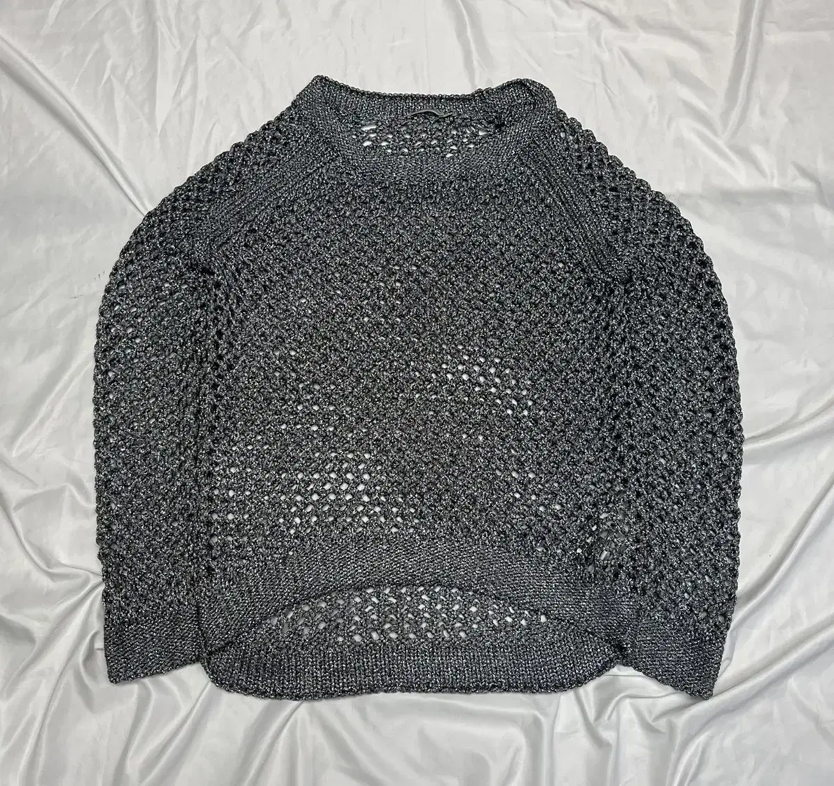 Calvin Klein Gray Mesh Netting Knit S