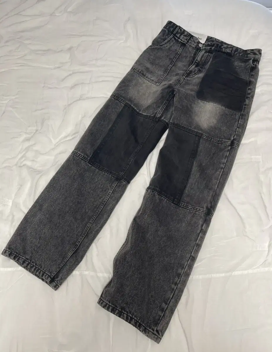 [M] Anderson Belle patchwork leg jin denim pants