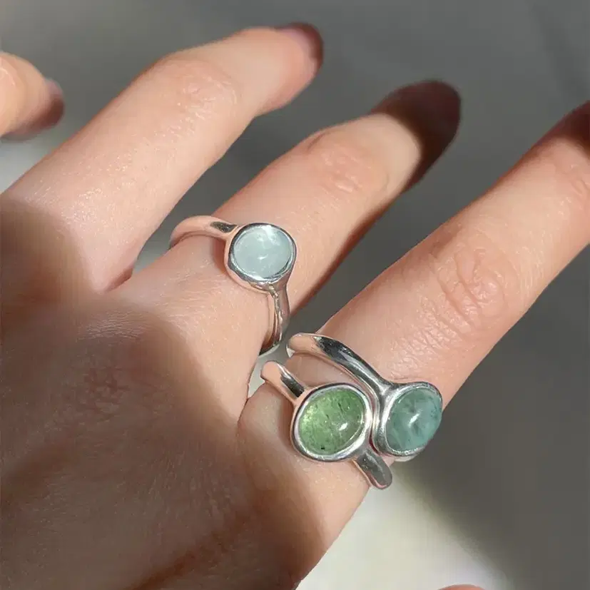 희희공방 원석반지 baby gemstone bean ring