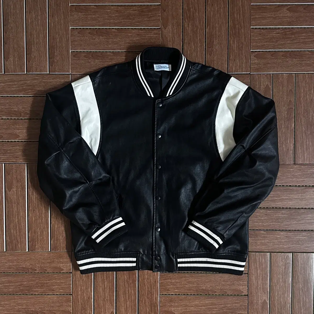 Partimento Vegan Leather Varsity Jacket M