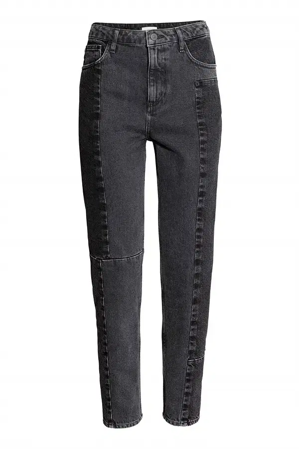 H&M patchwork black and blue denim jin 36 waist29 jeans