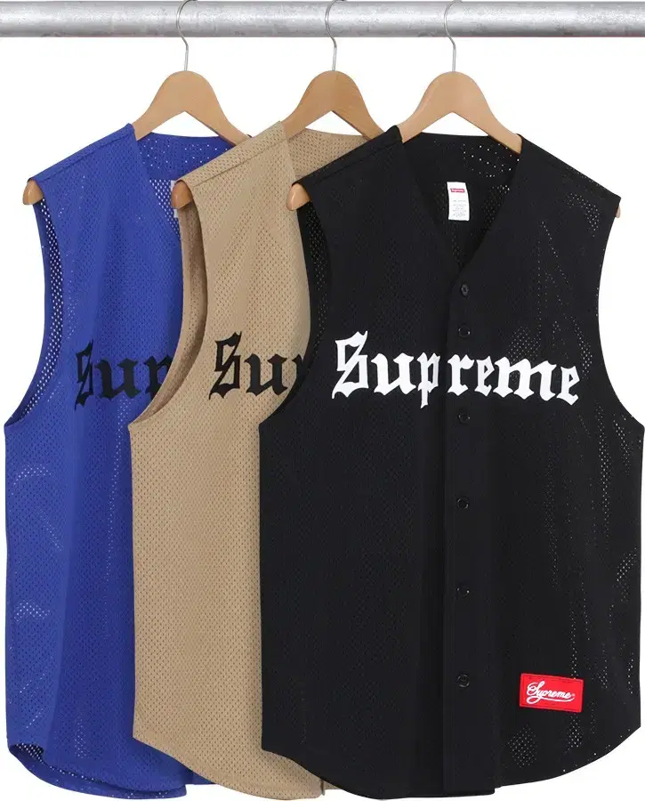 Supreme SS16 Sleeveless 슈프림 베이스볼 농구 저지