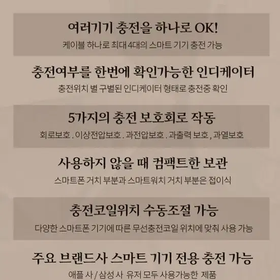 [무료배송]핸드폰 무선이어폰 워치 패드 충전기 다중충전 한번에충전