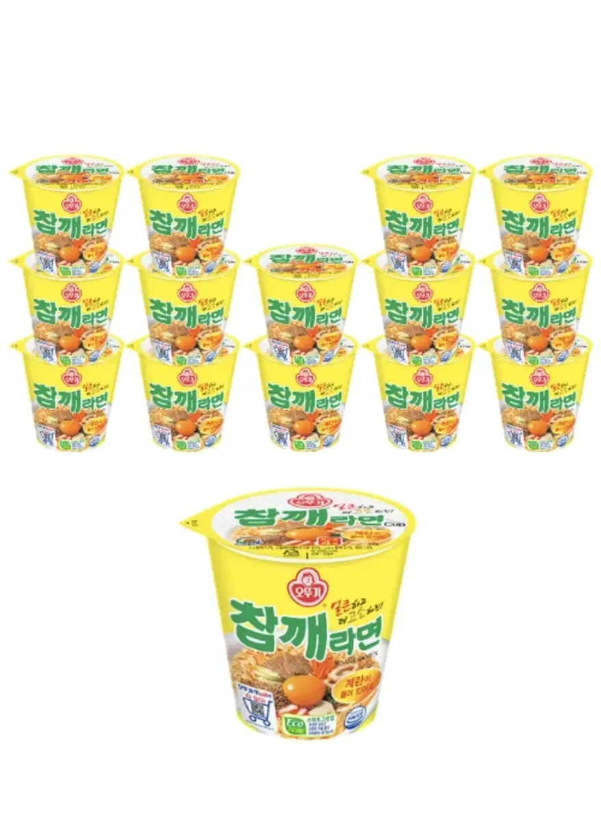 오뚜기 참깨라면 미니 컵라면 65g 15개 무료배송 참깨컵라면