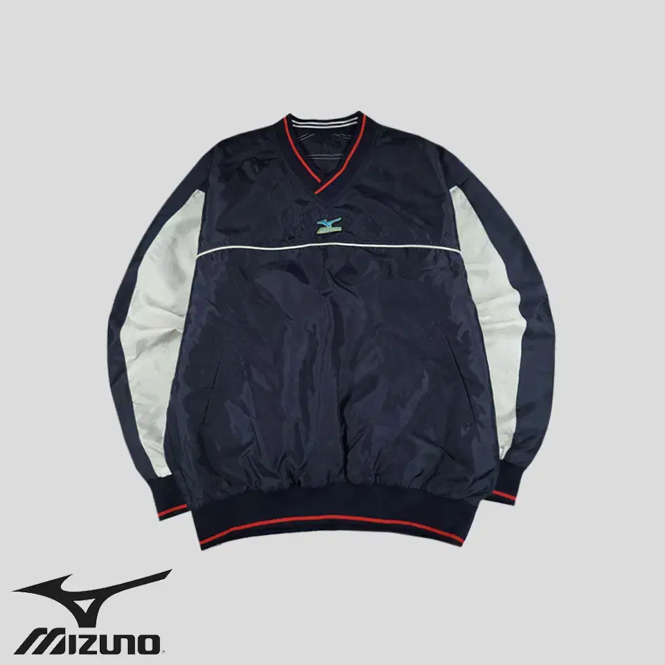 Mizuno JP Deep Navy Light Gray Color Matching Pipeline Midlogo Patch Warmup Pool