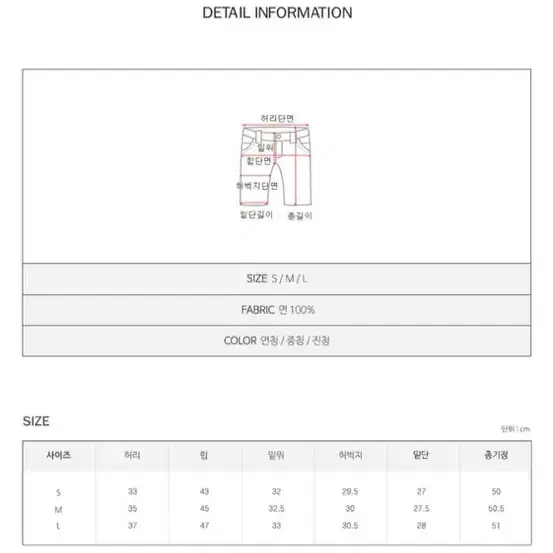 데님 반바지