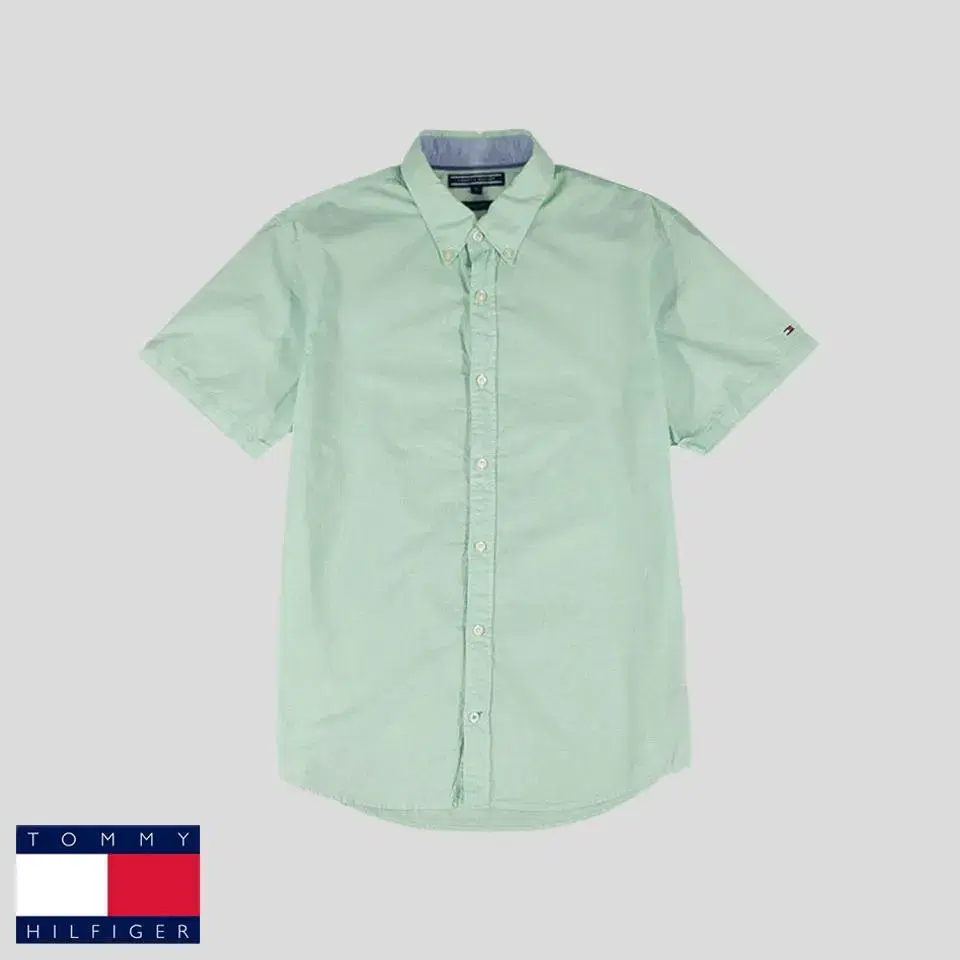 Tommy Hilfiger Green check pattern modern fit cotton button-down vahn shirt SIZE