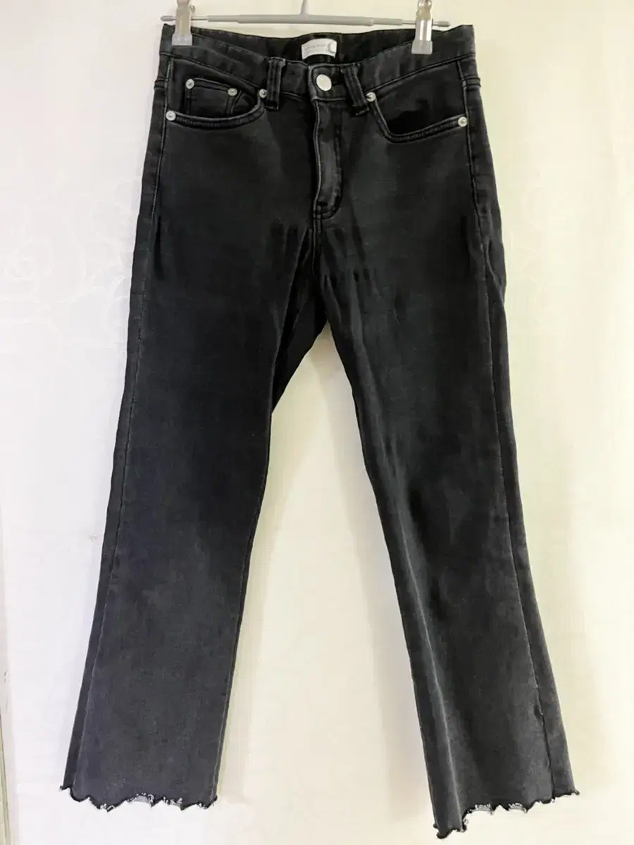 Black and blue boot-cut pants