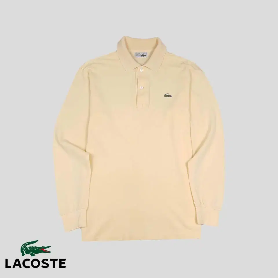 Lacoste Chemise light yellow kara neck long sleeve T-shirt SIZE M