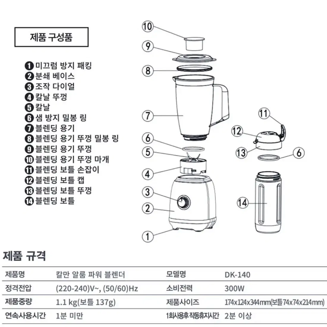 새상품 무배)독일 칼만 알룸 파워 블렌더 블랜더 믹서기 그린색상