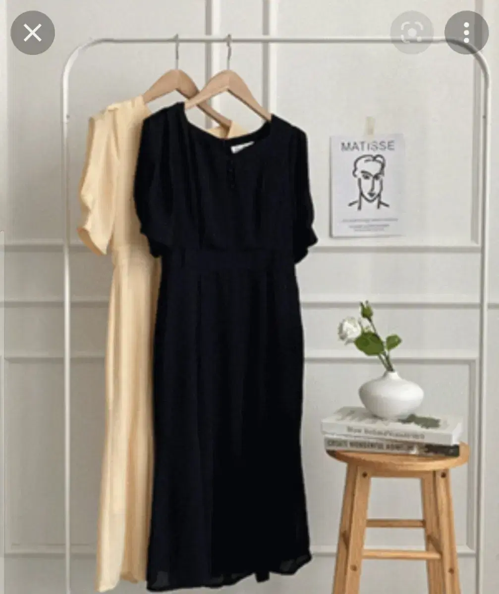 [BLACK] LILY&CO. Heart-neck Chiffon ONEPIECE