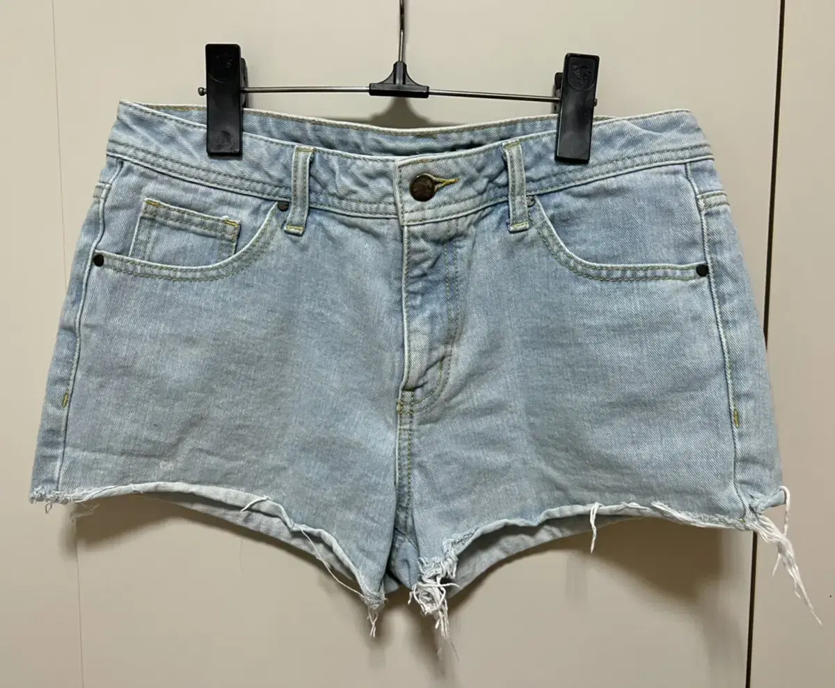 Blue denim shorts