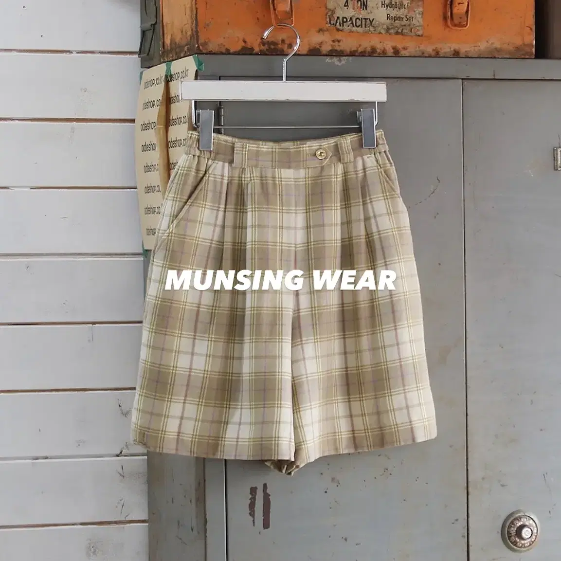 MUNSING WEAR 울 체크 반바지 (여성용 M)